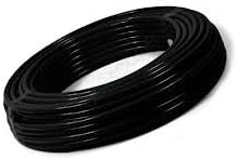 PneumaticPlus 1/4 inch Tubing 100 ft Roll (Black) Polyurethane for Air Compressor/Garden, WOG Water Oil Gas