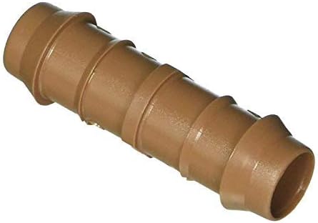USA MADE - 10-PACK - 1/2" Inch Drip Irrigation Connectors, Barbed Coupling Fitting, Fits 17mm, 600" ID Drip Tubing