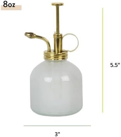 Modern Sprout Plant Mister, 8 oz Indoor Watering Can, Aesthetic Plant Sprayer & Water Mister Spray Bottle, Garden Watering Can for Seed Starting, Vintage-Inspired Gift for Green Lovers - White