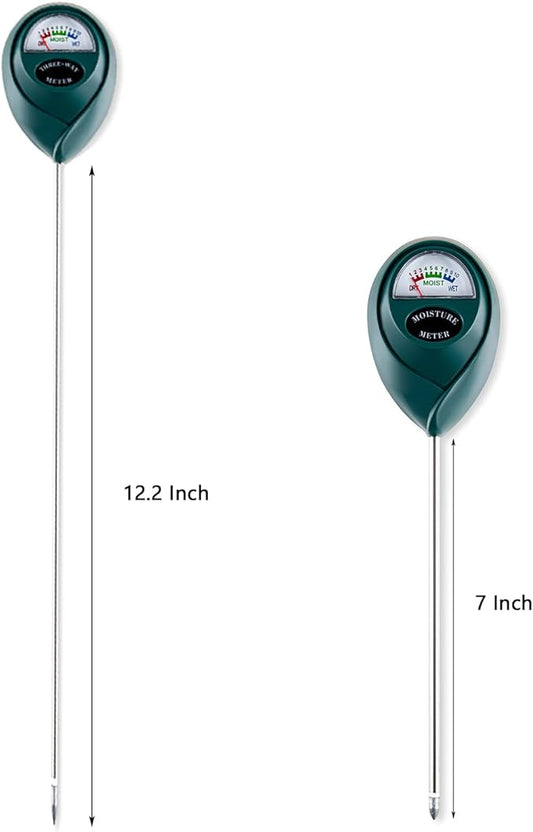 Tennedriv Green Long Probe Soil Moisture Meter for Outdoor Plants, Plant Water Meter for Outdoor Plants,Plant Moisture Meter for Indoor Plants and Outdoor Plants, No Batteries Required, 2 Pack