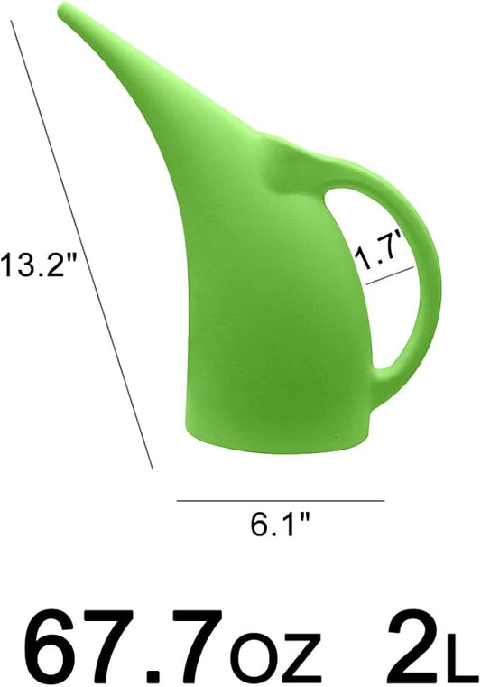 Plastic Watering Can for Plant Garden - 1/2 Gallon - Green