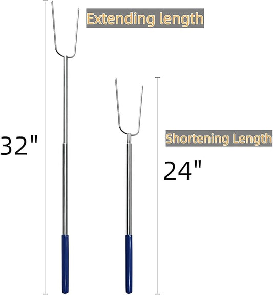 32" Heavy Duty Hot Dog Roasting Sticks for Campfire, Smores Sticks for Fire Pit Long, Marshmallows Skewers (4 Pack)