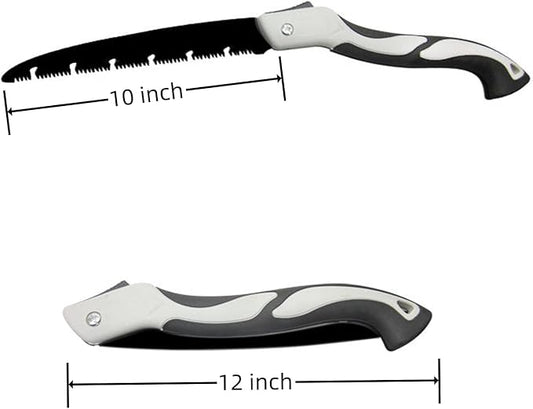 10 Inch Folding Saw, Pruning Hand Saw for Wood Cutting, Garden Pruner with SK5 Curved Blade, Triple- Cut Razor Teeth, Foldable Handsaw for Tree Trimming, Camping, Gardening and Carpentry