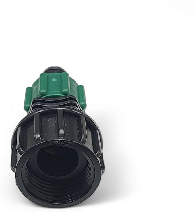 10-Pack - USA MADE Premium Drip Tape Irrigation Tubing FEMALE HOSE SWIVEL, (5/8" or .625" - .645") Universal Perma-Loc Connector Barbed Locking Fitting - Fits All Brands 16mm Drip Tape AG Tubing