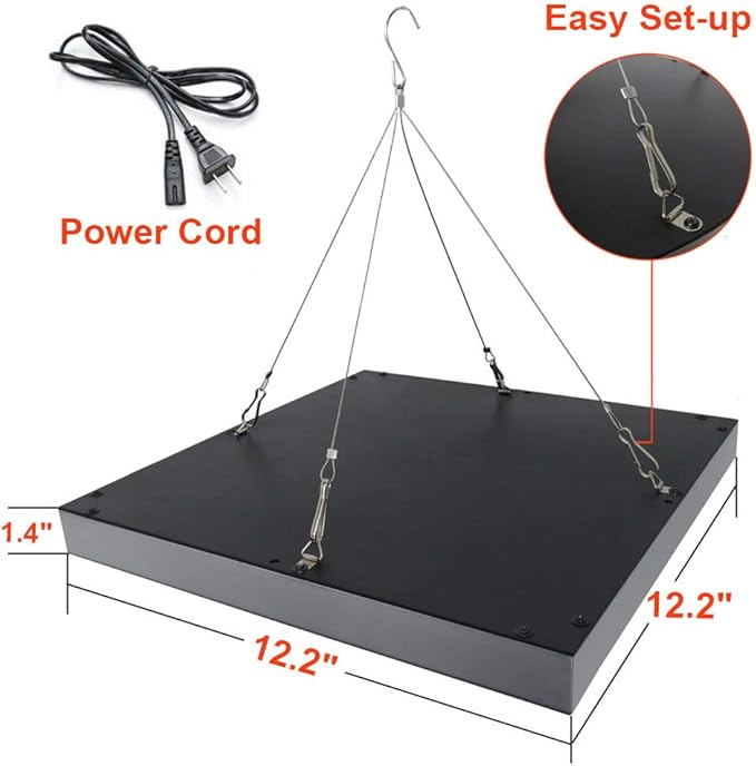 LED Grow Light 225 LEDs Plant Lights Red Blue White Panel Growing Lamps for Indoor Plants Seedling Vegetable and Flower (2 Pack)