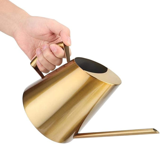 Fdit Stainless Steel Watering Can with Long Spout Steel Plant Waterer Watering Pot Sprinkle Pot Garden Flowers Plants Flower Tool(1500ml)
