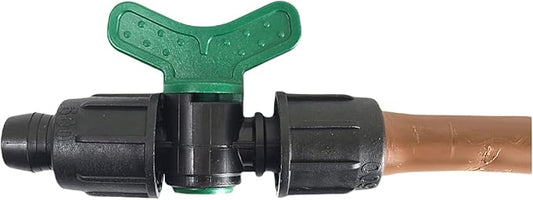 USA Made - 5 PACK Premium 1/2 Inch Drip Tape Irrigation Tubing 16mm Shut Off Valve Universal Perma-Loc Connector Barbed Locking Fitting - Fits All Brands Rainbird, Netafim, Etc. 16mm