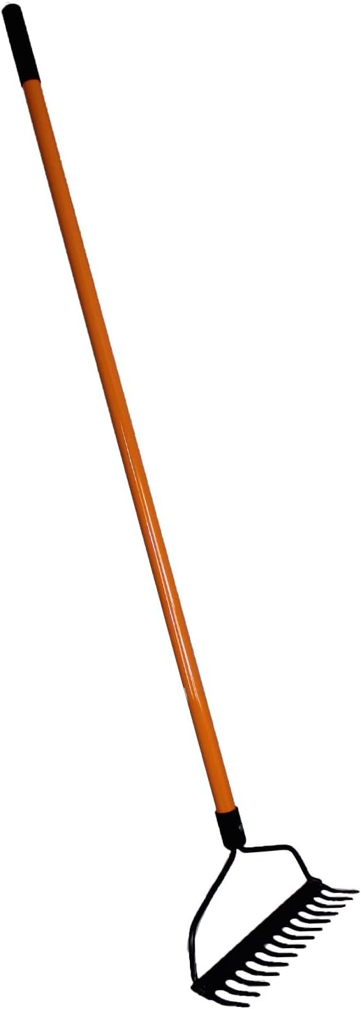 Ashman Bow Rake (1 Pack) – Heavy Duty Rake to Gather Fallen Leaves, Equipped with Rubber Grip Handle for a Strong Hold When Working – Rust Resistant.