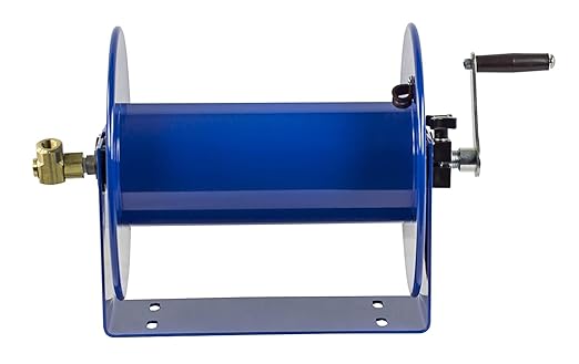 Coxreels 112-3-50 Compact Hand Crank Steel Hose Reel - 4,000 PSI - Holds 3/8" x 50' Length Hose - Perfect for Air Compressor, Garden, Pressure Washer, Electric Hoses (Hose Not Included) Made in USA