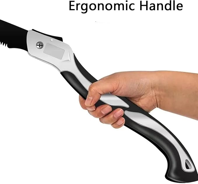 8 Inch Folding Saw, Pruning Hand Saw for Wood Cutting, Garden Pruner with SK5 Curved Blade, Triple- Cut Razor Teeth, Foldable Handsaw for Tree Trimming, Camping, Gardening and Carpentry