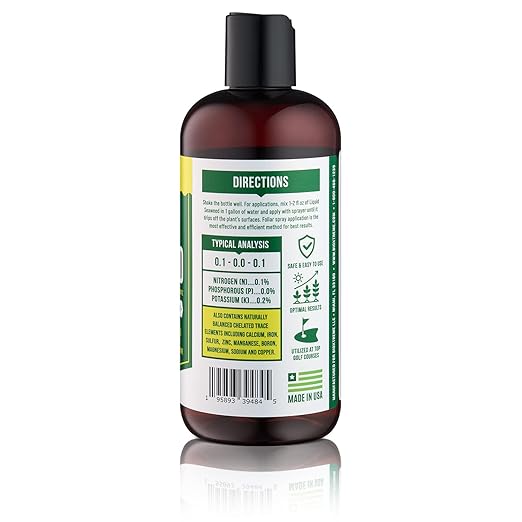 Liquid Seaweed Premium Concentrate - All Natural Kelp Fertilizer - Enhances Plant & Flower Growth + Seed Germination & Root Development - 16 Oz