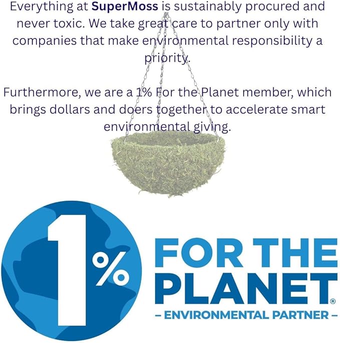 SuperMoss (29202) MossWeave Hanging Basket - Round, Fresh Green, Small (12.5 Diameter)"