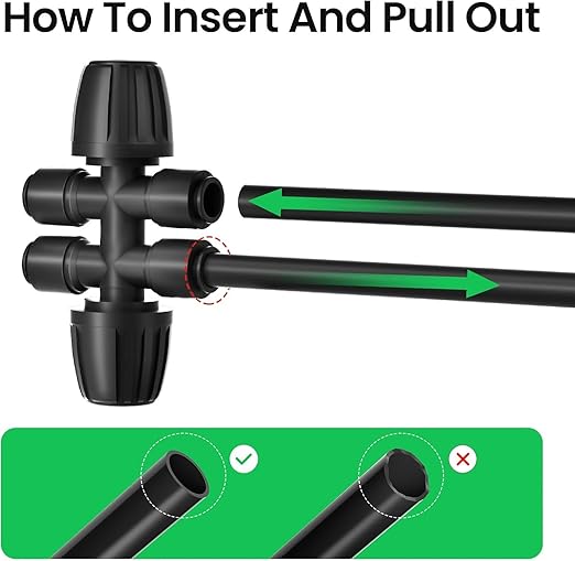 MIXC 6 Packs 1/2''to 1/4''Barbed Tee,Drip Irrigation Fittings for 6-Way Connector