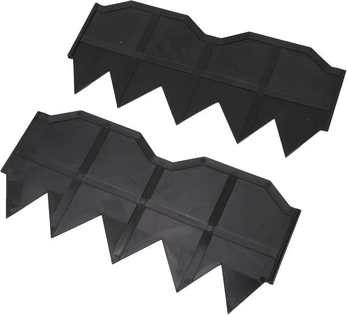 Garden Edging Border 40 Pack Black Plastic Landscape Lawn Fence Panels 5.7 in by 12 in Easy Install Decorative Garden Border