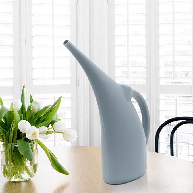 Plastic Watering Can for Plant Garden - 1/2 Gallon - Grey