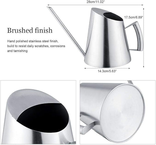 Watering Can, Stainless Steel Watering Can Pot Indoor House Pl Long Spout Watering Can Modern Watering Pot 51oz/1.5L