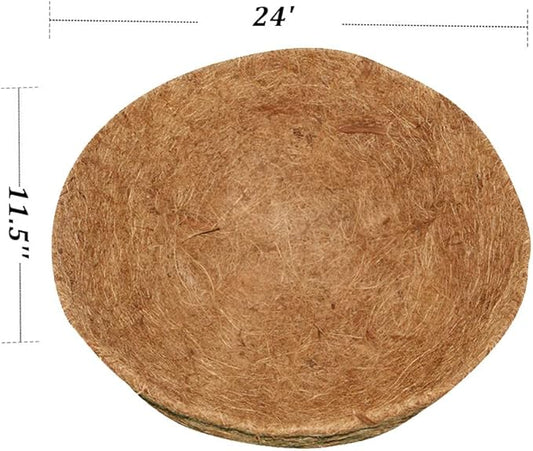 2PCS Hanging Basket Liners Coco Liner 24 Inch Round Coconut Coir Basket for Plants Replacement for Hanging Basket 100% Natural Coconut Fiber Plant Basket Liner for Garden Planter Flower Pot