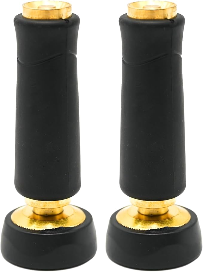 MDEOOSKY 2Packs Brass Hose Nozzle, Heavy-Duty Brass, Adjustable Twist Hose Nozzle Shut Off Valve, Suitable for Cleaning Car, Watering Flowers, Lawns, Cleaning Ground