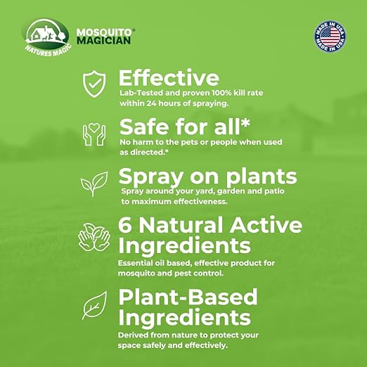 Mosquito Magician Ready to Use Liquid Solution – Kills Mosquitoes, Fleas & Fire Ants – Use with Mosquito Foggers, Sprayers & Misting Systems – Pet & Yard Safe for Lawns, Patios, Outdoors, 1 Gal - Mint