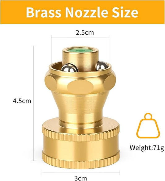 high pressure hose nozzle with connector - adjustable rotating brass spray nozzle for garden hose, terrace washing and vehicle cleaning(A set of nozzles)