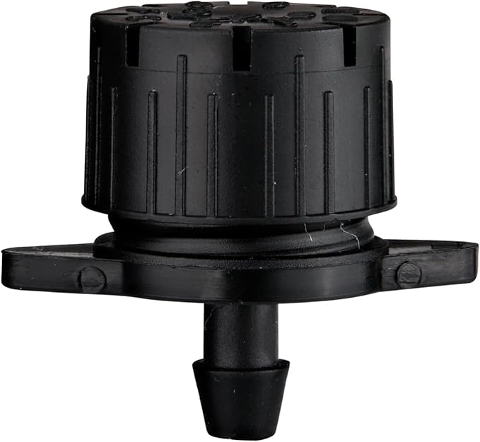 Raindrip 157005B Adjustable Flow Bubbler, Non-Pressure Compensating Emitter, Full-Circle Pattern, 8 Stream Spray with 1/4-Inch Barbed Inlet, 5-Pack, Black