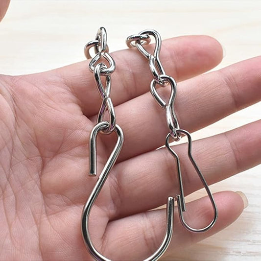 YINGFENG 10 Pack 9.5 Inch Silver Hanging Chains for Hanging Bird Feeders, Bird Houses, Planters, Baskets, Birdbaths, Lanterns, Wind Chimes, Billboards, Signs and Ornaments