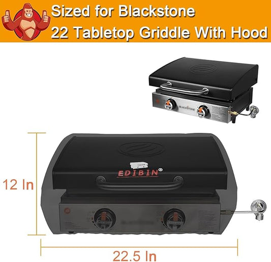 22 inch Griddle Cover for Blackstone 22 inch Tabletop Griddle with Hood, Waterproof 900D Heavy Duty Polyester 22" Grill Cover for Blackstone 22" Tabletop Griddle 1813