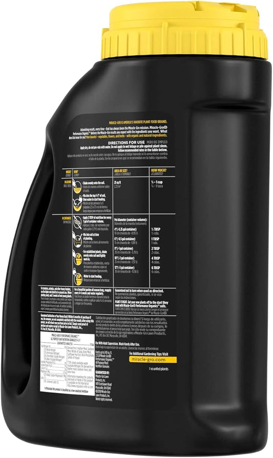 Miracle-Gro Performance Organics All Purpose Plant Nutrition Granules - 2.5 lb., All-Purpose Plant Food for Vegetables, Flowers and Herbs, Feeds up to 240 sq. ft.