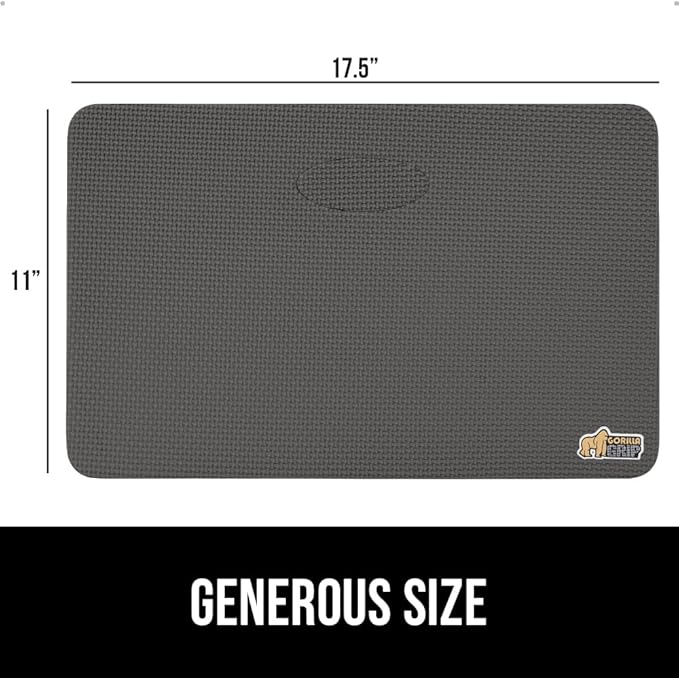 GORILLA GRIP Extra Thick Patent Pending Soft Foam Kneeling Pad, Supportive Large Cushion Knee Pads for Gardening, Baby Bath Time, Dirt and Water Resistant, Workout, Garden Supplies, 17.5x11, Charcoal