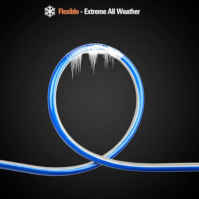Short Leader Blue Garden Hose 3/4 in. x 10 ft.-Kink Free, Leakproof, Flexible -Heavy Duty Durable Lightweight Water Pipe for Commercial Use, Lawn Care & Equipment Connection - Male to Female Fittings