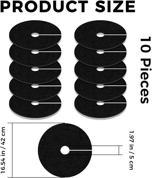 Tree Mulch Ring, 10 Pack 16" Non-Woven New Tree Protector, Reusable Tree Ring Mulch Mat, Degradable Weed Control Fabric Mat for Landscaping Weed Control Root Protection, Tree Barrier Ring