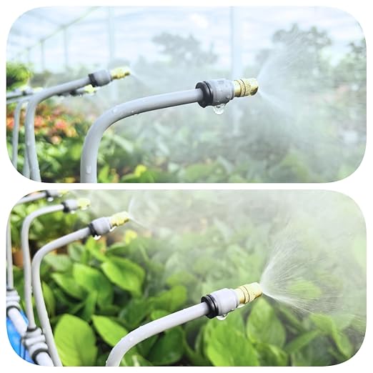 New Drip Irrigation Kits,Quick Connector Automatic Irrigation System,with Replaceable Bending Dropper,atomizing Copper Nozzle for Watering System for Garden Plant Lawn Patio. (15M)