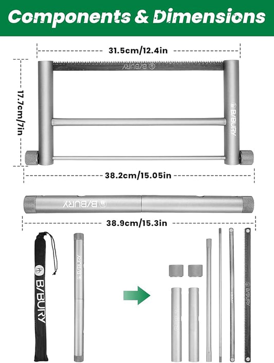 BIBURY Folding Hand Saw Outdoor Survival Tools, Portable Folding Wood Saw with 2pcs Replaceable 12.4” Blade & Buckle Cloth Bag, Aluminium Alloy Camping Pruning Tree Hand Saw for Gardening
