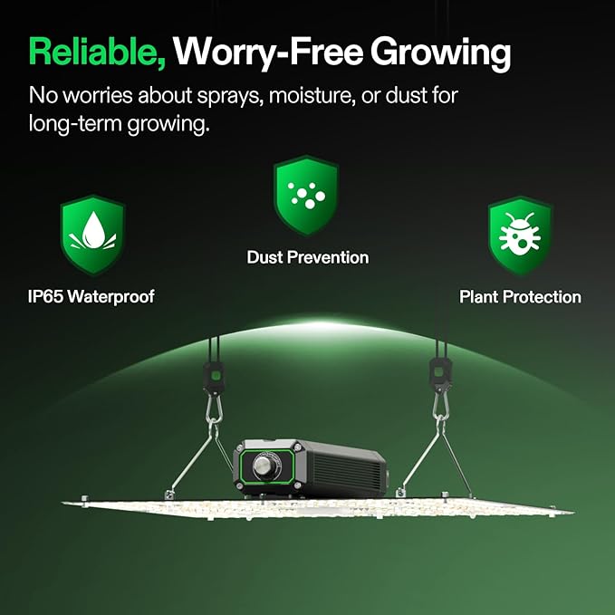 VIVOSUN VS1500 LED Grow Light with Full Spectrum Diodes & Daisy Chain Driver Dimmable Lights Sunlike for Indoor Plants Seedling Veg and Bloom Plant Grow Lamps for 3x3 Grow Tent