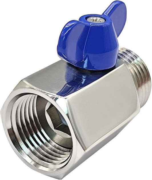 beduan Stainless Steel 3/4 Shut Off Valve GHT Threaded Garden Hose Heavy Duty Connector(Mini Butterfly Levers)