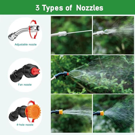 Stainless Steel Sprayer Wand Replacement with 3 Types of Nozzles, Fan Nozzle, 1/4" & 3/8" Brass Barb and 2 Hose Clamps (29 Inch Wand with 3 Nozzles)