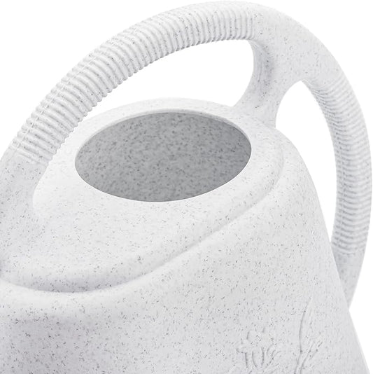Fasmov 1-Gallon Plastic Watering Can with Comfortable Handle, Garden Watering Cans Long Spout for Indoor Outdoor Watering Plants (Gray White)