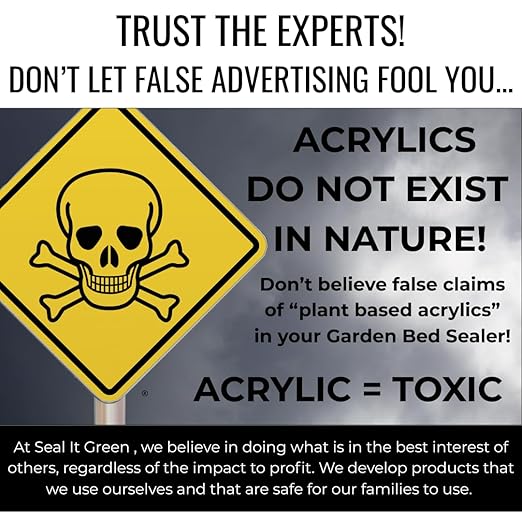 Garden Box Sealer | FDA Food Contact Safe Plant-Based Wood Sealant for Raised Bed, Planter & Pet House. Protects All Wood Types from Water & Weather Damage | (5 Gallon)