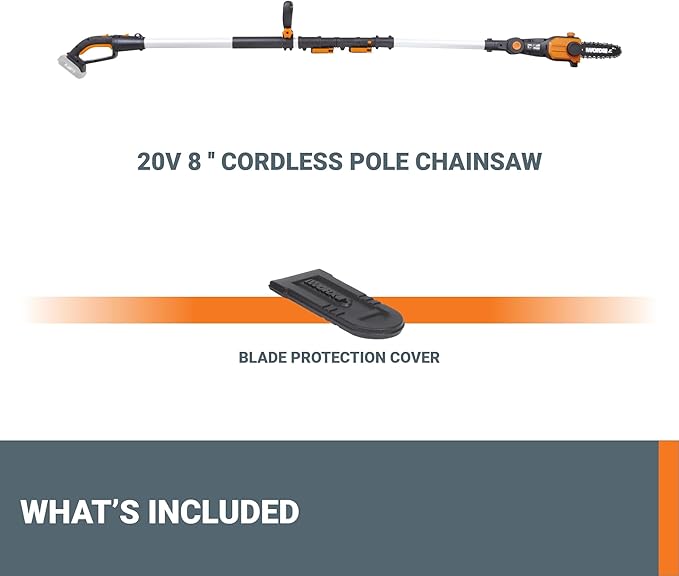 Worx Nitro 20V 8 '' cordless pole chainsaw tool only WG349.9