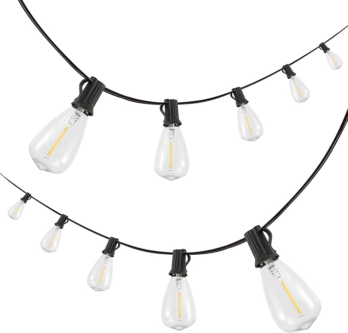 JONATHAN Y JYL8704C 10-Light Indoor/Outdoor 10 ft. Rustic Industrial LED C7 Bulb String Lights Farmhouse, Contemporary, Transitional, Modern, Patio, Porch, Backyard, Black