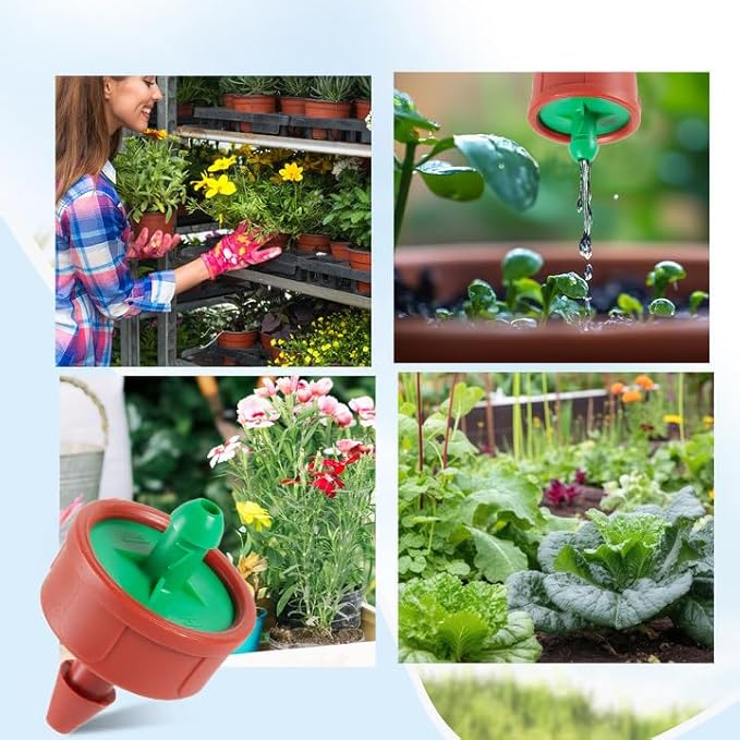 30 Pcs 0.25 GPH Pressure Compensating Irrigation Spot Drippers,Constant Flow Barb Outlet Watering Dripper Emitters Heads Parts for 1/4 Inch Watering Tubing Line for Garden Pots Plant Irrigation System