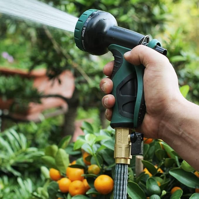 Garden telescopic hose end adapter with shut off Valve,Garden retractable hose end Fittings Kit,Repair Connector,Garden hose Brass Shut Off Valve (2 Set)