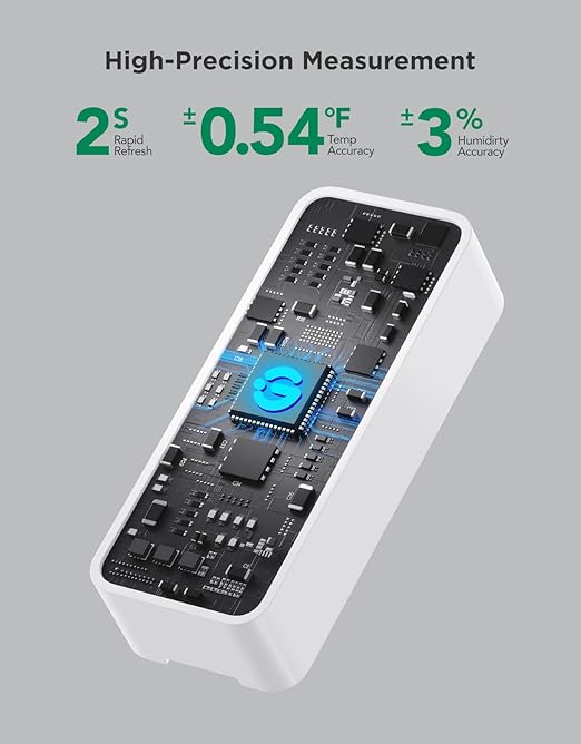 GoveeLife 2.0 WiFi Hygrometer Thermometer 3 Pack, Smart Humidity Temperature Sensor with App Notifications, Temperature Humidity for Bedroom, Wine Cellar, Basements(Only Support 2.4G Wi-Fi)