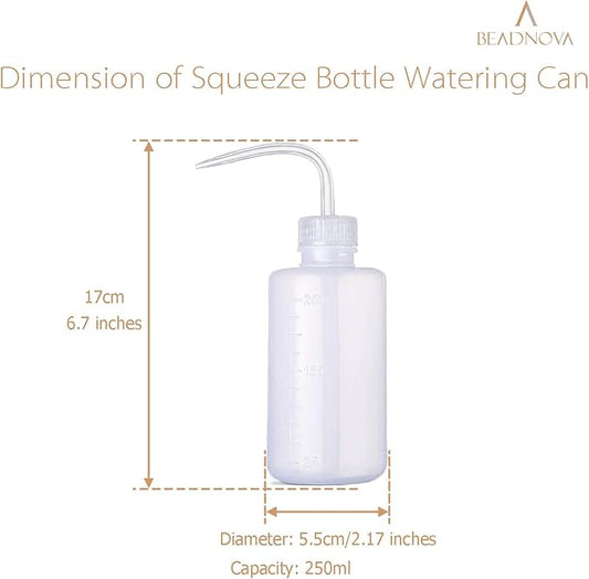 BEADNOVA Squeeze Bottle Plant Watering Bottle 250ml 8oz Small Wash Bottle Squeeze Plastic Small Watering Can for Indoor Plants Succulent Watering Can (1pc)