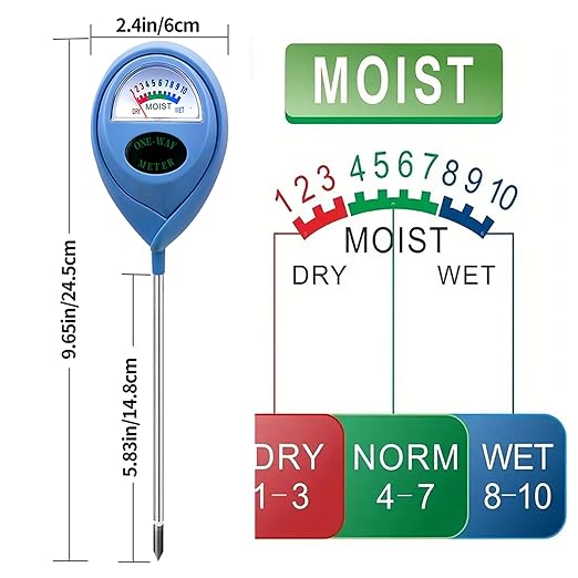 Soil Moisture Meter, 2 Packs Plant Water Meter, Moisture Meter, Blue + Blue Soil Test Kit, Soil Tester Hygrometer, Plant Water Meter, Plant Care Tools for House Plants, Gardening Gifts