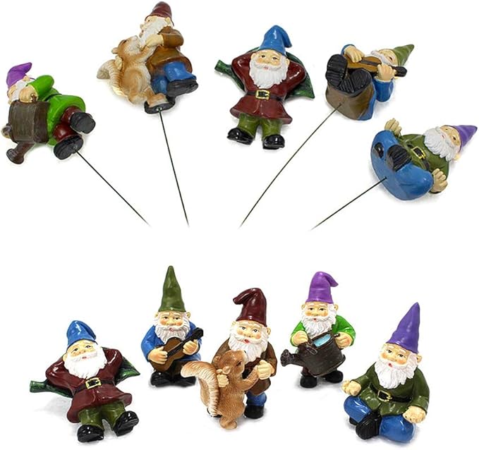 Garden Miniature Gnomes Set of 5PCS,Happy Life Gift for Outdoor Fairy Garden Yard Lawn Décor
