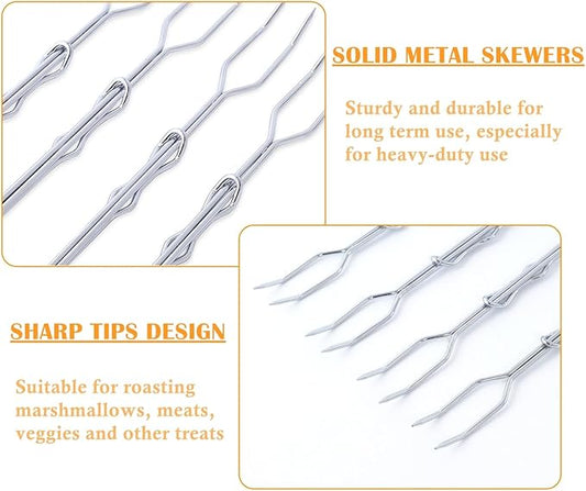 Smores Sticks, Marshmallow Sticks for Fire Pit, 30" Long Extendable Heavy Duty Roasting Sticks for Hot Dogs Vegetables S'mores over Campfire, 4 Pack