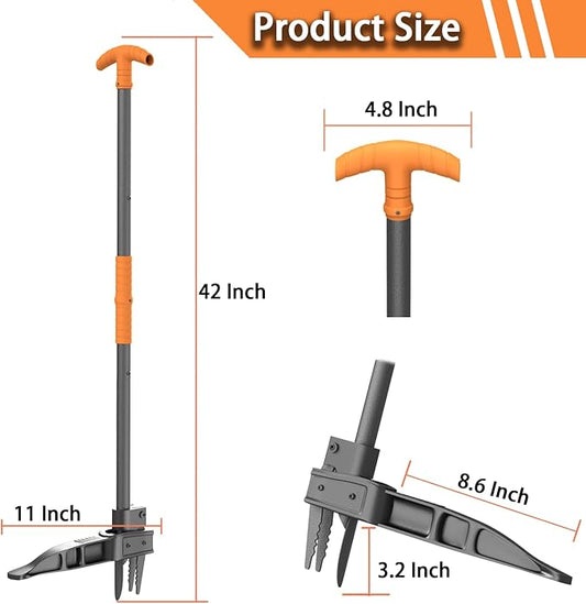 Stand Up Weed Puller Tool,Weeder,Hand Weeding Tool with Long Ergonomic Handle,Remove Weeds Without Bending,Pulling,Kneeling-Black