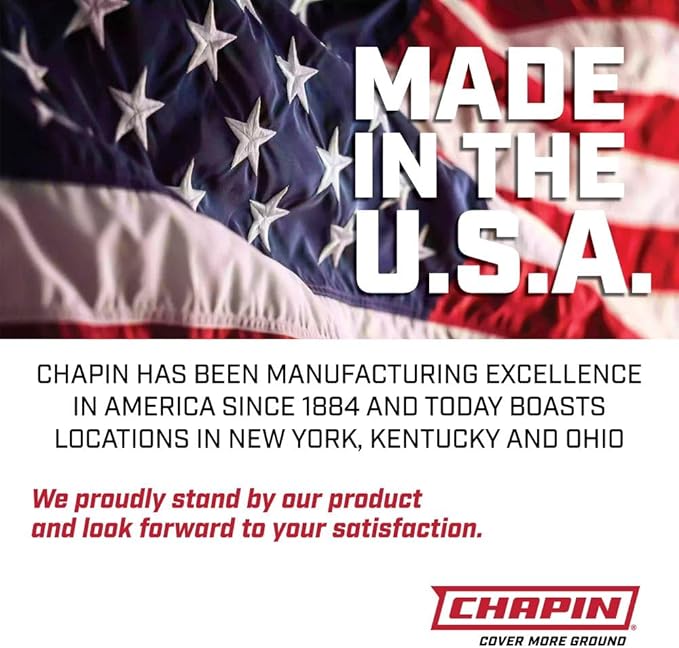 Chapin USA 60114 Made in USA 4-Gallon Backpack Sprayer with 3-Stage Filtration System Pump Pressured Sprayer, for Spraying Plants, Garden Watering, Lawns, Weeds and Pests, Translucent White