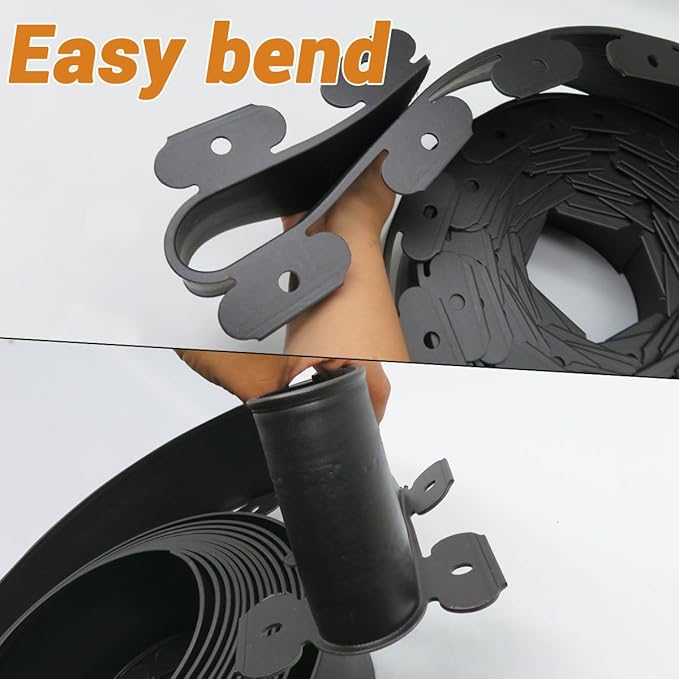 4In× 70Ft Landscape Edging with 120 Stakes, No Dig Garden Edging for Lawn Edging,Landscape Border Passway Border and Flower Bed Border